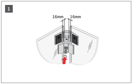 Conector Vidrio a Vidrio de 8-13.5mm en Escuadra herralum