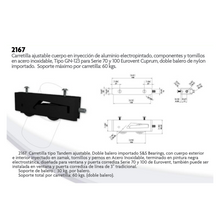 Carretilla Ajustable Tipo Tándem con Doble Balero Tipo GN-123 Para Serie 70 y 100 Eurovent Herralum