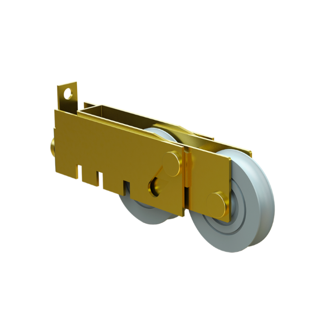 Double Bearing Tandem Wheelbarrow of 1 1/2 and 1 1/4 For 3” Sliding Cuprum line SKU 2130 Herralum
