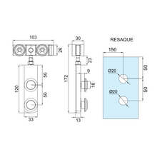 Carretilla de 4 Baleros con Placa de Acero Inoxidable y Dos Barrenos Para Sistema Huatulco Herralum
