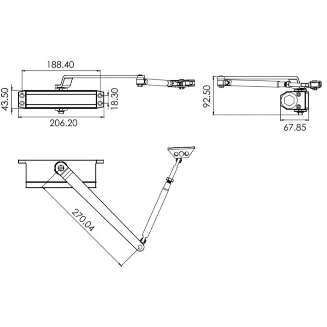 Cierra puertas Herralum Para puertas de hasta 85 kg