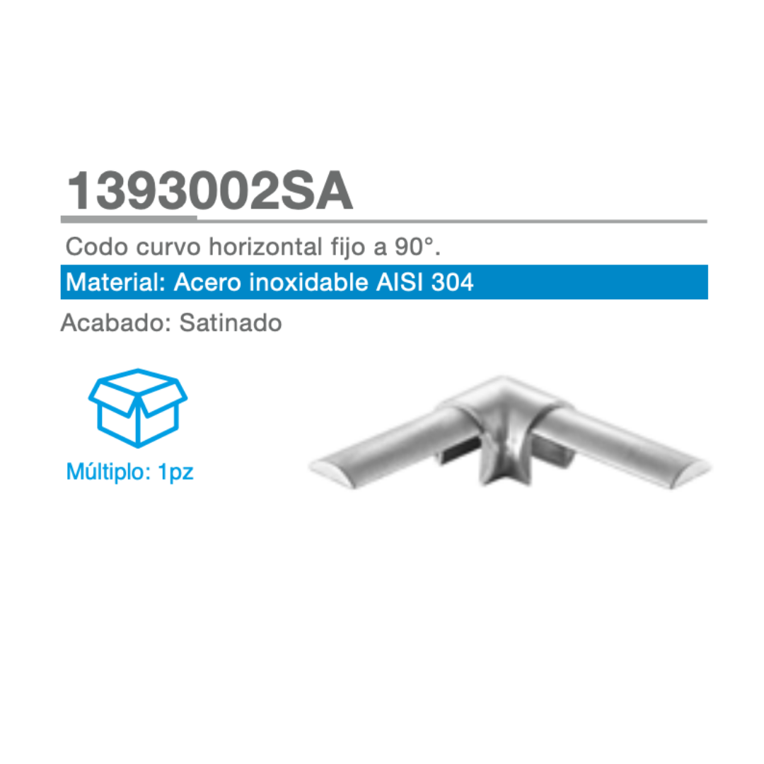 Fixed Horizontal Curved Elbow at 90º SKU 1393