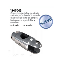 Adjustable Glass to Glass and 19mm Tube Connector SKU 1247