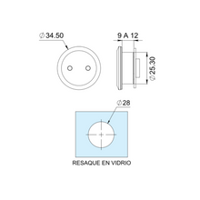 Button Connector for Fixed Glass System Chetumal SKU 1333007SA
