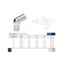 Conector Codo Ajustable Para Pasamanos