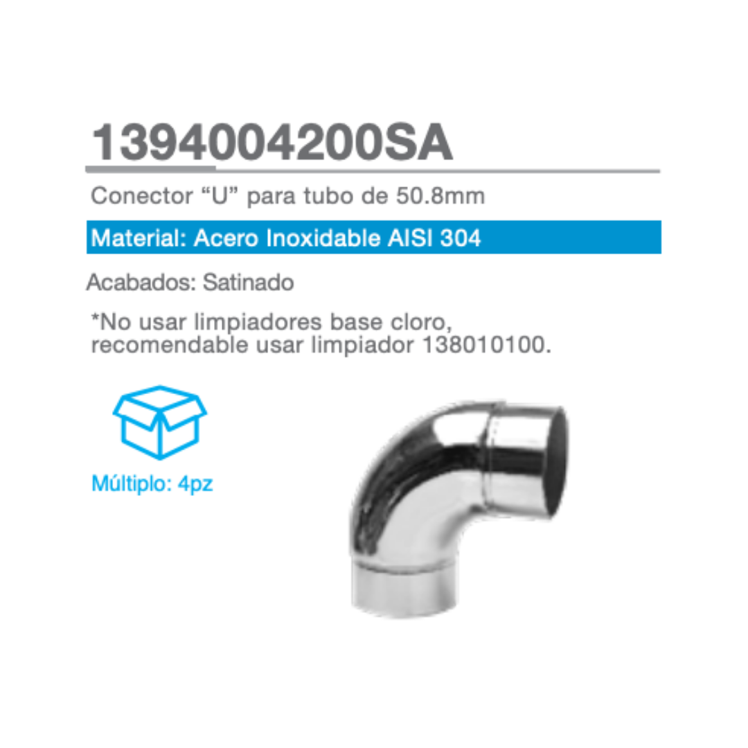U Elbow Connector For 50.8mm Tube SKU 1394004200SA