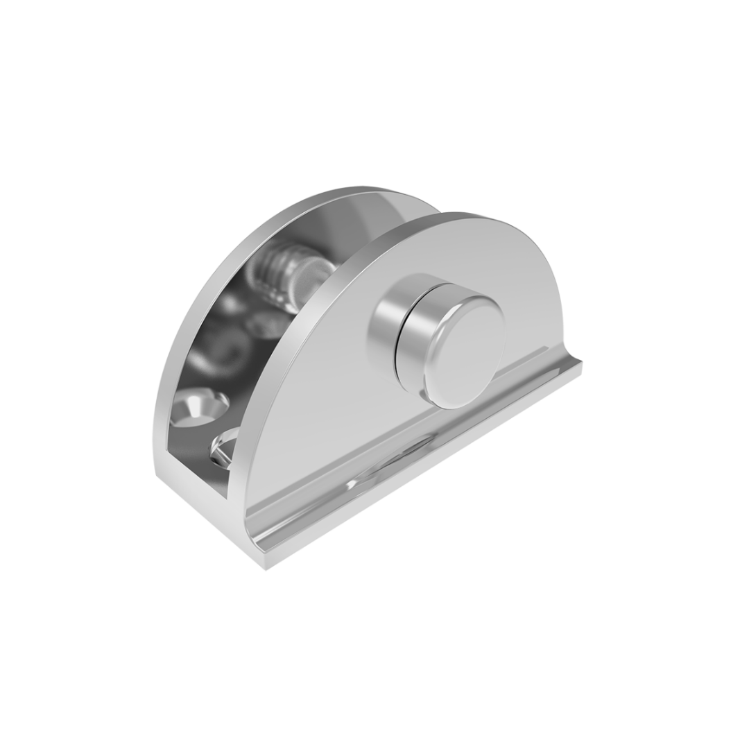 Conector Curvo Biselado con Tornillo Para Cristal Fijo de 6 a 9mm