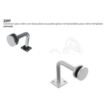 Wall to Glass Connector Flat Base SKU 2297