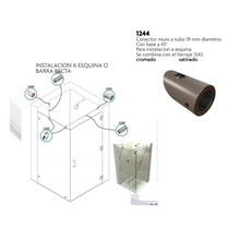 Conector Muro a Tubo con Base de 45°de 19mm de Diámetro herralum