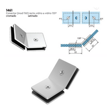 Straight Glass to Glass Connector at 135° SKU 1461135