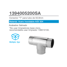 T connector for 50.8mm tube SKU 1394005200SA