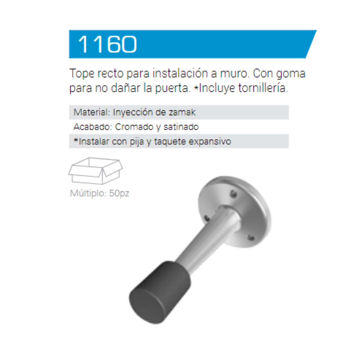 Tope Recto Para Puerta herralum