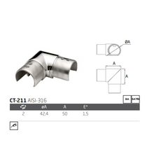 90° elbow for "U" tube SKU 1380051SA