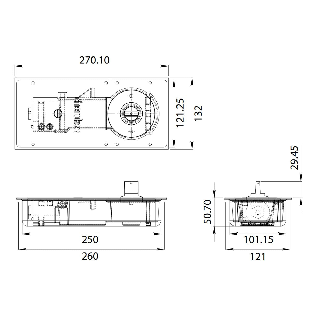 Bisagra Hidráulica  1417 Herralum Para Puerta De Aluminio, Madera o Herrería HERRALUM 141708000
