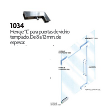 Upper Fitting Type “L” Tapalpa Line For Tempered Glass Door SKU 1034