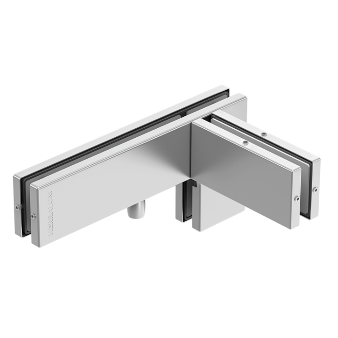 Herraje Superior Tipo "L" con Portacostilla Linea Tapalpa para Cristal Templado Herralum