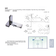 Herraje Superior Tipo "L" con Portacostilla Linea Tapalpa para Cristal Templado Herralum