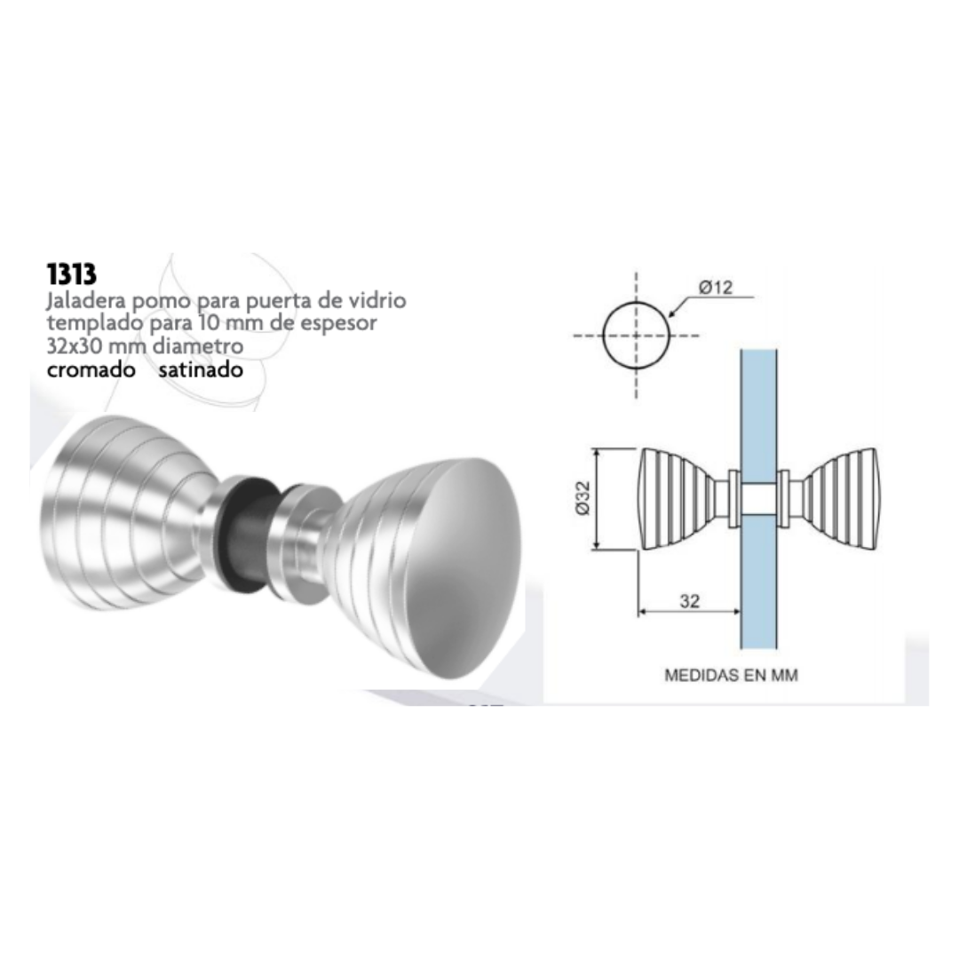 Aluminum Knob Handle 32mm Diameter by 30mm SKU 1313