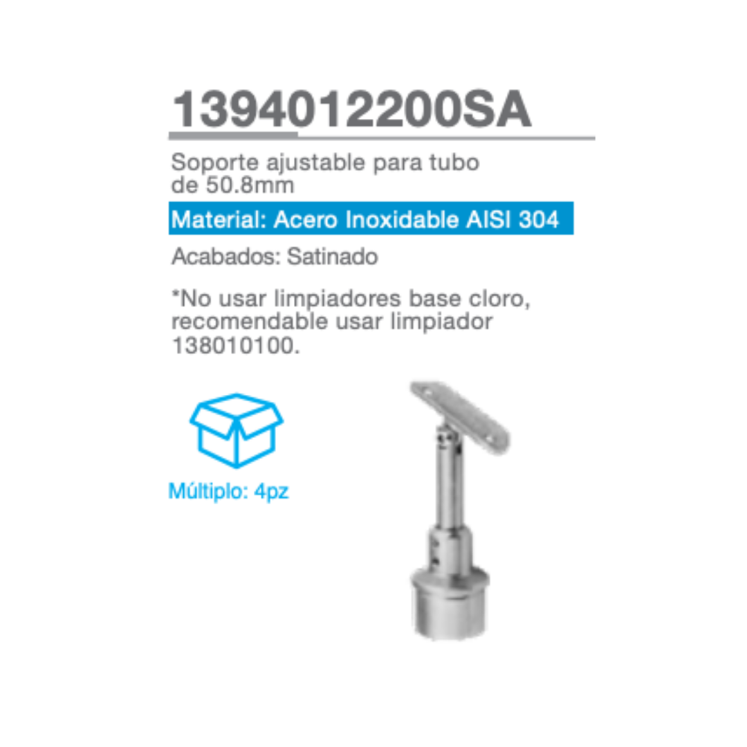 Adjustable Support for 50.8mm Tube SKU 1394012200SA