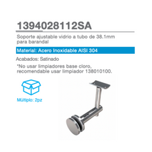 Soporte Ajustable Vidrio a Tubo de 38.1mm para Bandal herralum