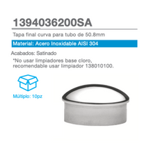 Curved End Cap For 50.8mm Tube SKU 1394036200SA