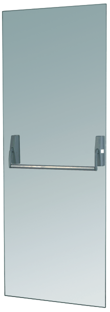Barra Antipanico Horizontal Para Puerta Sencilla de Vidrio Templado Herralum
