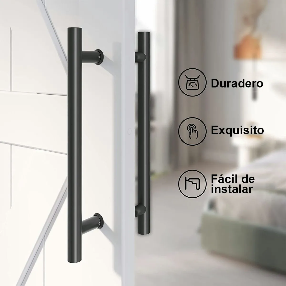 Jaladera para puerta principal Tipo H diametro de 1" herralum