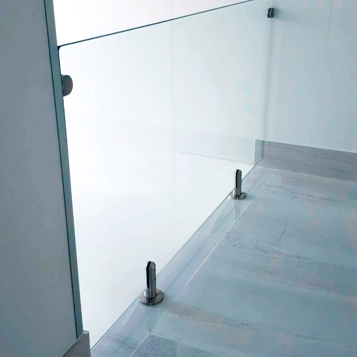 16cm High Round Mini Post For Tempered Glass Railing from 8 to 14mm SKU 1366002SA