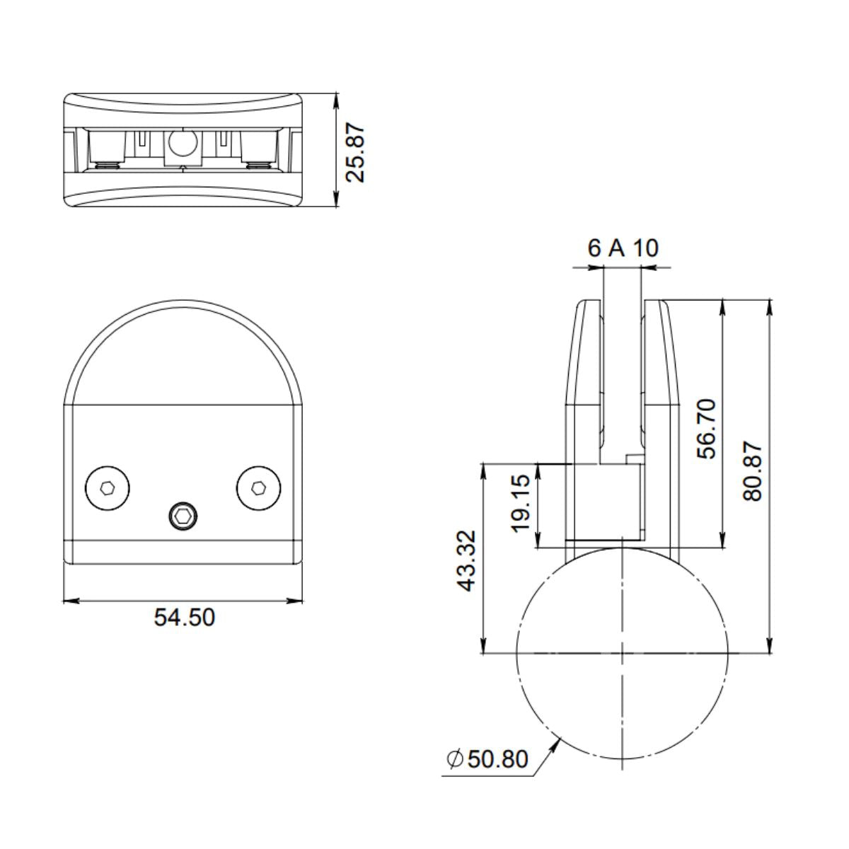 Conector Grapa Para Barandal Con Base Curva Herralum