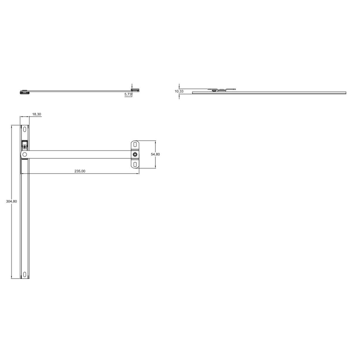 12” Friction Arm For Projection Window SKU 1071 Herralum